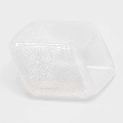 Cube hanger White Sparkle semi transparant.
