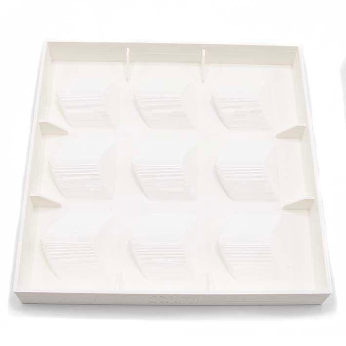 Duurzame Display voor Cubes in 3D geprint bio plastic, basic