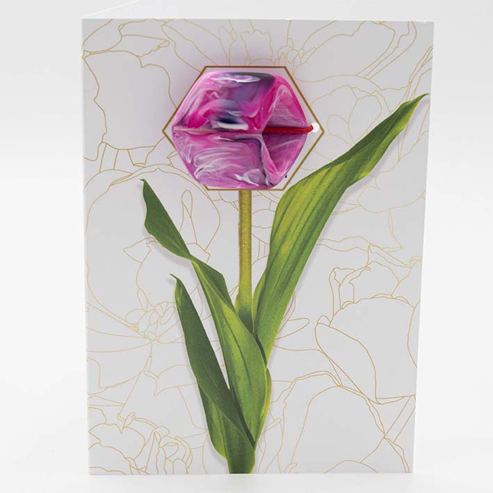 Wenskaart Cube - Spring Flower