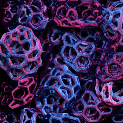 3D geprinte Cube van bio plastic, Lace Blue Violet