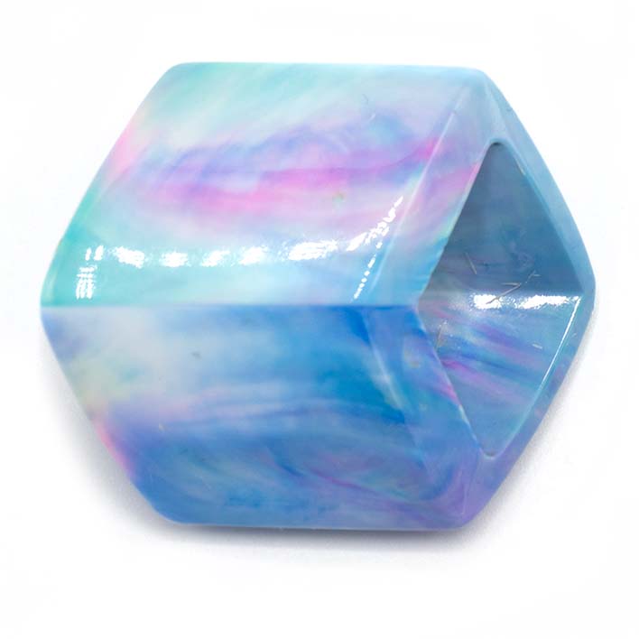 Cube hanger Marble Blue Shiny