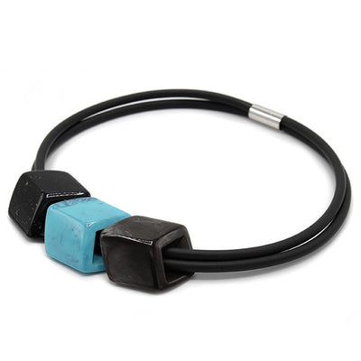 Exclusieve ketting van rubber met 3 Cubes, Night Sky