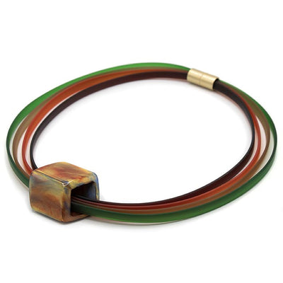 Rubber ketting 4 lijns Ribbon , Autumn leaves