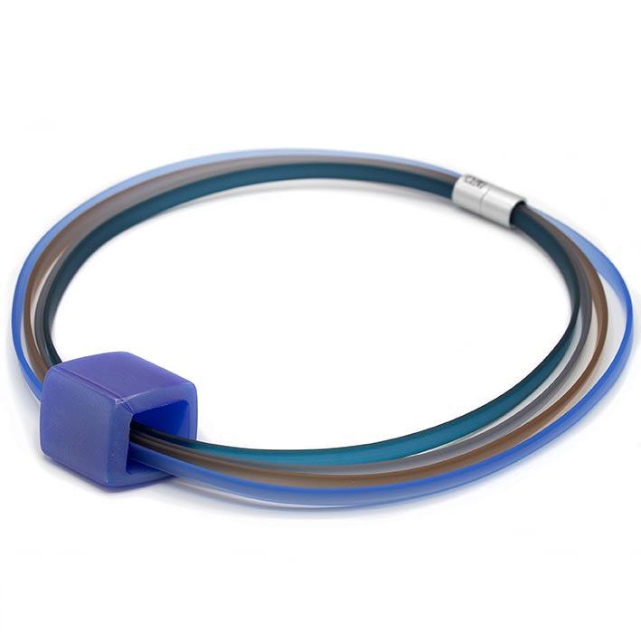 Rubber ketting 4 lijns Ribbon , Autumn Sky