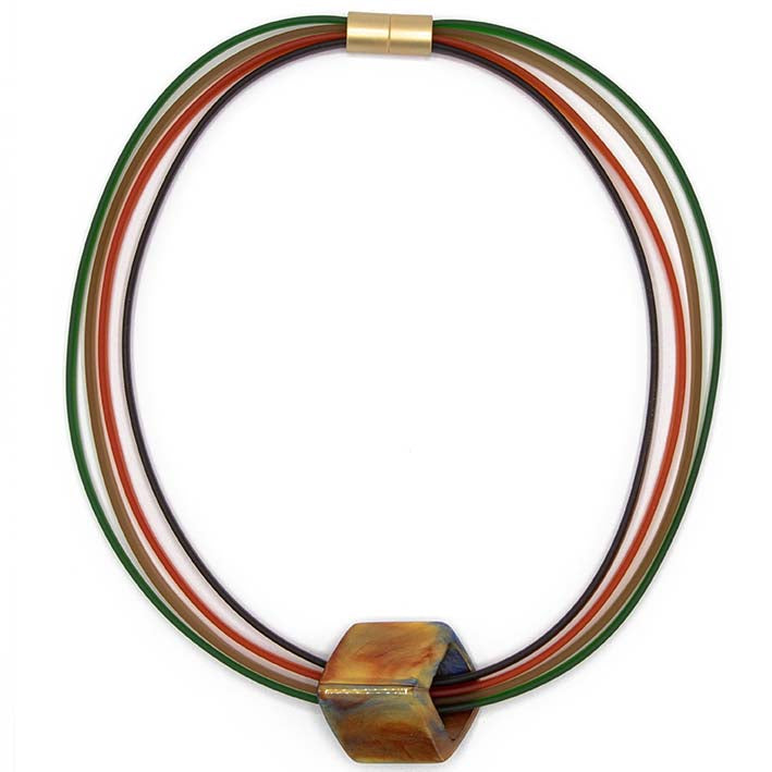 Rubber ketting 4 lijns Ribbon , Autumn leaves