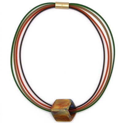 Rubber ketting 4 lijns Ribbon , Autumn leaves