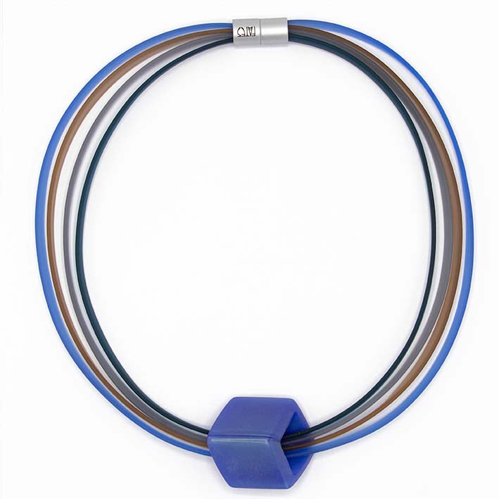 Rubber ketting 4 lijns Ribbon , Autumn Sky