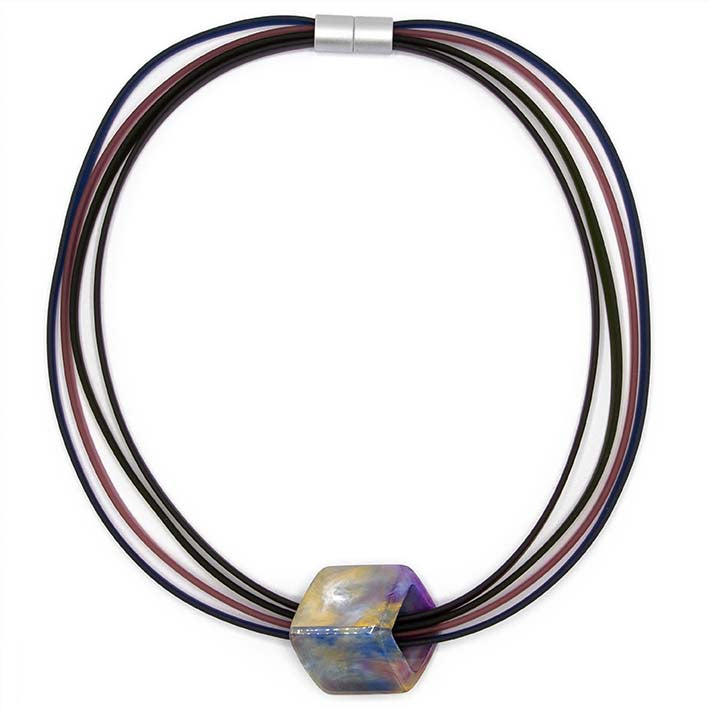 Rubber ketting 4 lijns Ribbon , winter sky