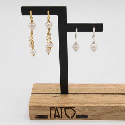 Oorbellen - Zoetwaterparels met Swarovski detail
