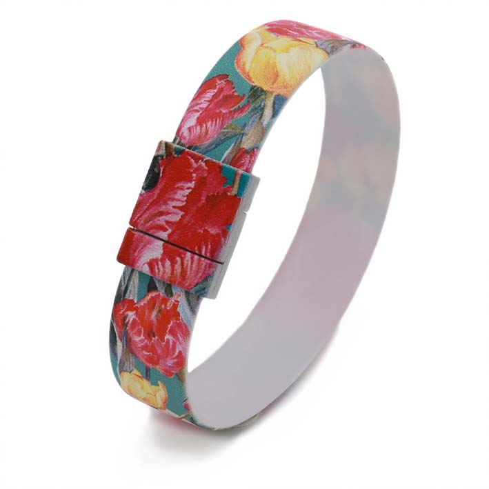 Art Bracelet, Tulips, 15mm