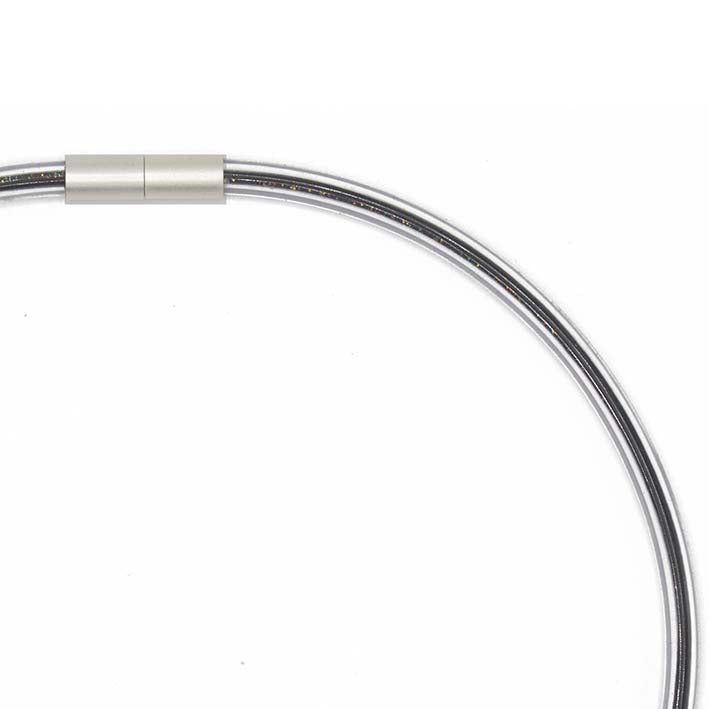 Ketting van rubber, 1 Lijn Mizuhiki zwart glitter