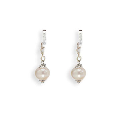 Oorbellen - Zoetwaterparels met Swarovski detail - kort