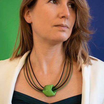 Rubber ketting 4 lijns Ribbon , More Green