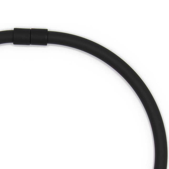Statement ketting rubber 8mm, Zwart,  BOLD SERIE!
