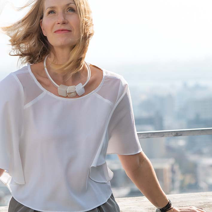 Exclusieve ketting van rubber met 3 Cubes, Lily