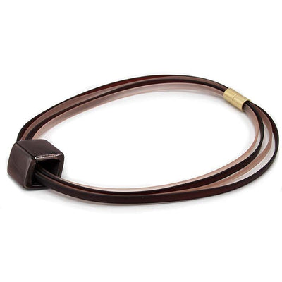 Rubber ketting 4 lijns Ribbon , Mahogany
