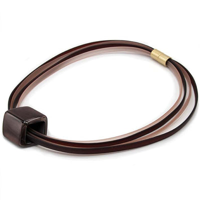 Rubber ketting 4 lijns Ribbon , Mahogany