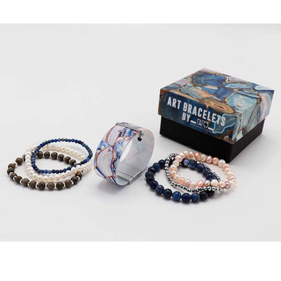 Art Bracelet, Blauwe agaat, 25mm