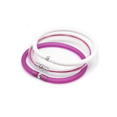 armband set in roze en wit met zilver
