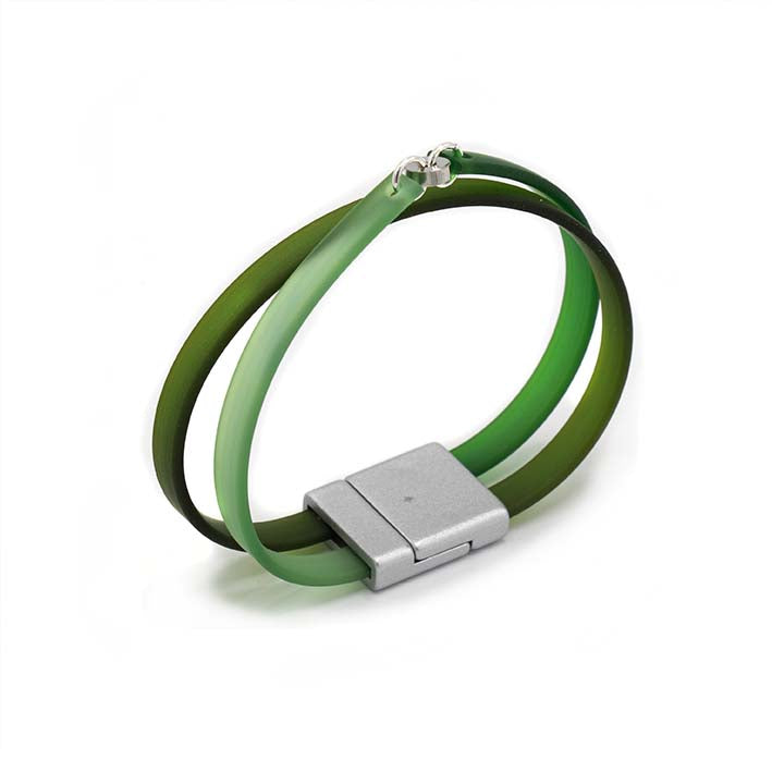 Zero waste armband, Bits & Sripes, groen mix