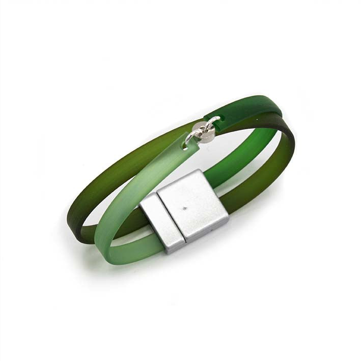 Zero waste armband, Bits & Sripes, groen mix