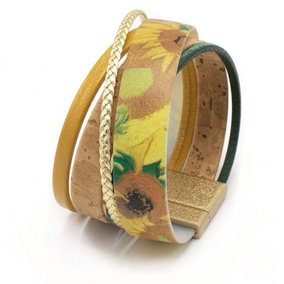 Art Bracelet, Sunflowers, van Gogh, 40 mm
