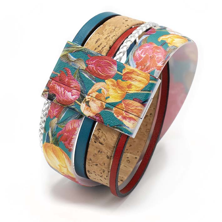 Art Bracelet, Tulips, 40mm