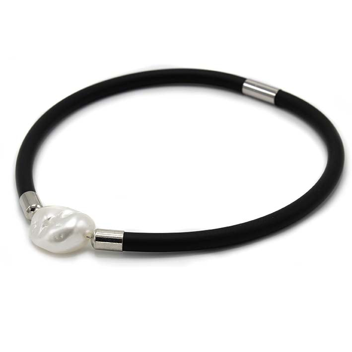 Statement ketting, Rocks, Rubber en Parel XL