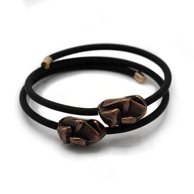 Chunky armband Rocks, Rubber en Koper