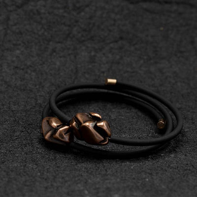 Chunky armband Rocks, Rubber en Koper