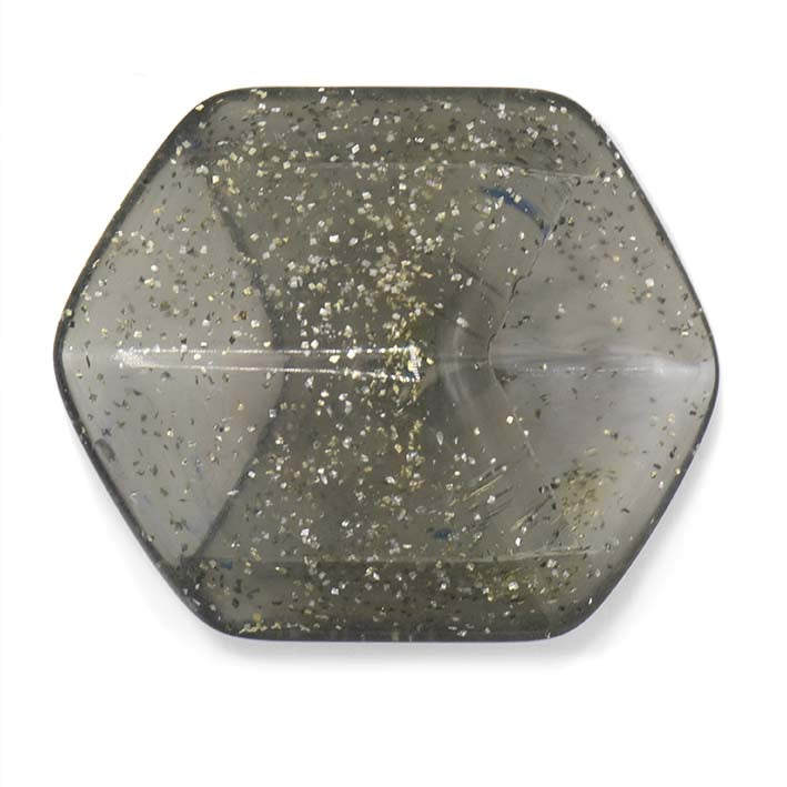 Cube hanger Glitter Grey – grijze resin hanger met glittereffect, modulair en verwisselbaar, op witte achtergrond.