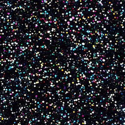 detail van Cube met gekleurde glitters