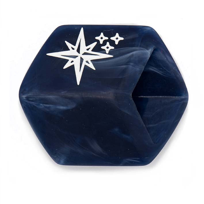 Cube hanger Poolster van resin – diepblauw met ster, symbool voor herinnering, verbondenheid en een lichtpunt aan de hemel