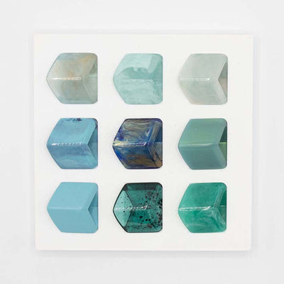 Exclusieve petrol ketting van rubber met  3 Cubes  - AquaViva