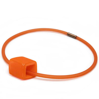 Ketting van RUBBER 1 lijns met Cube Royal Orange - FEESTCOLLECTIE -