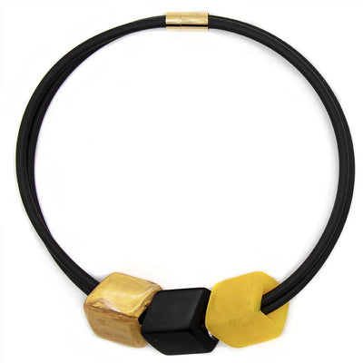 Exclusieve ketting van rubber met  3 Cubes, Beezzzzzz