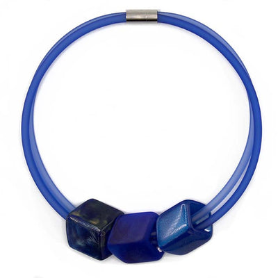 Exclusieve ketting van rubber met 3 Cubes, Deep Sea