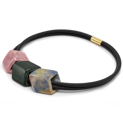 Exclusieve ketting van rubber met 3 Cubes, de Heem Fruit & Flowers