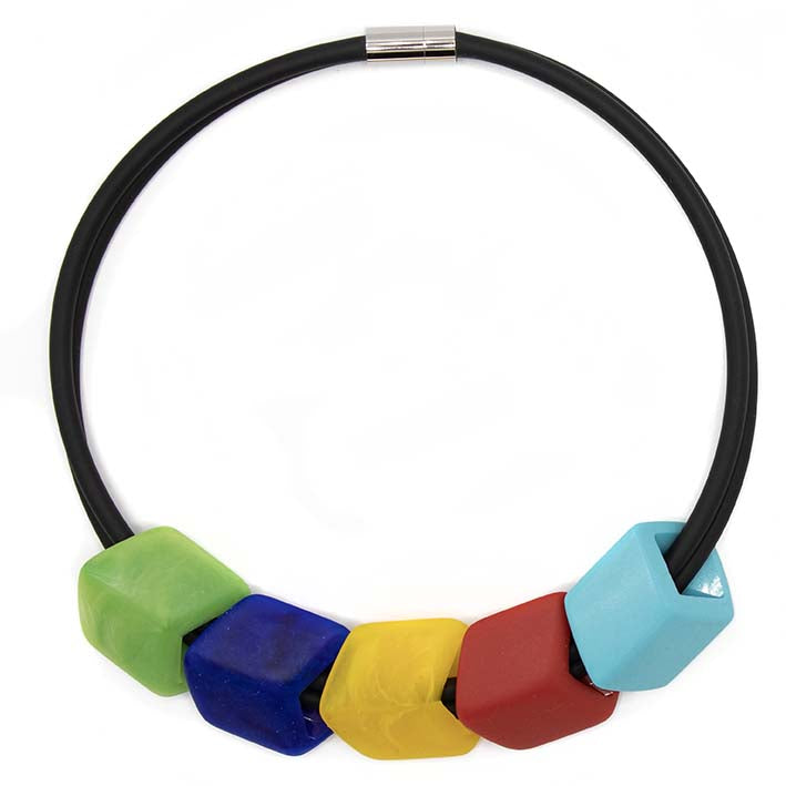 Exclusieve ketting van rubber met 5 Cubes, Primary