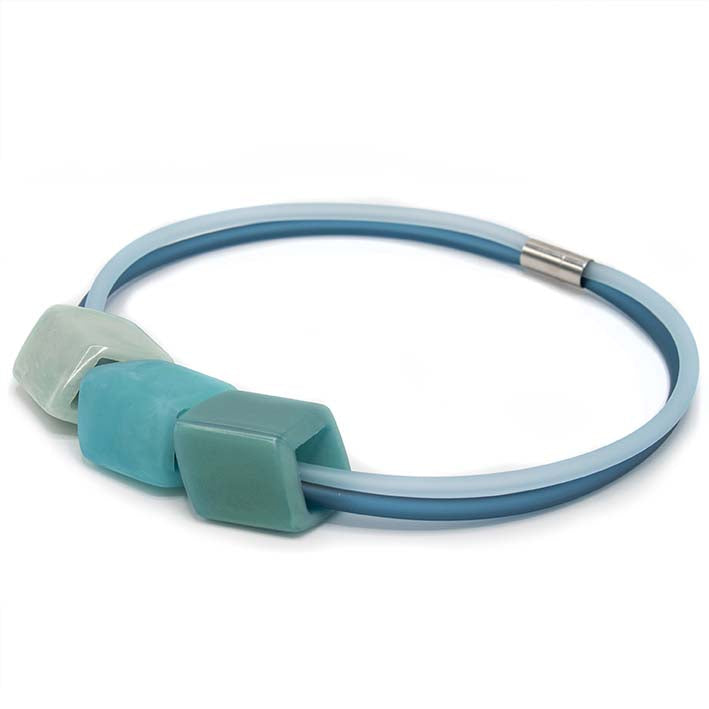 Exclusieve ketting van rubber met 3 Cubes, Soft Sea