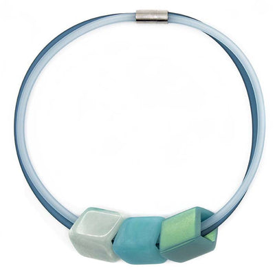 Exclusieve ketting van rubber met 3 Cubes, Soft Sea