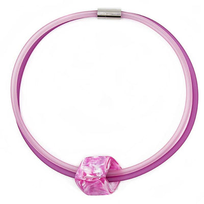 Rubber ketting 2 lijns met 1 Cube, Spring Flowers
