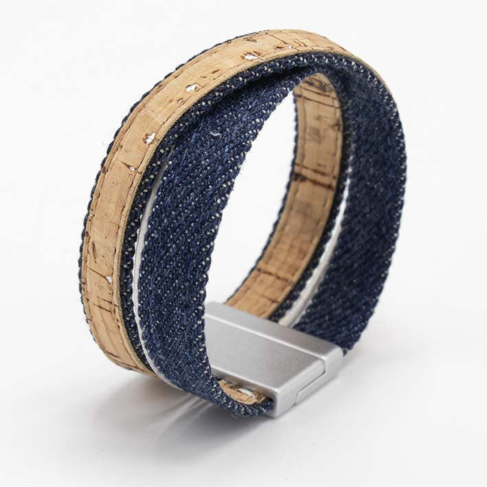 Armband van jeans en kurk, 25 mm