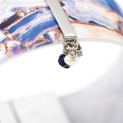 Art Bracelet, Blauwe agaat, 25mm