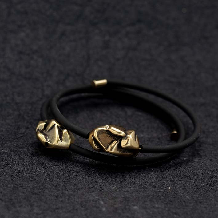 Chunky armband Rocks, Rubber en Goud