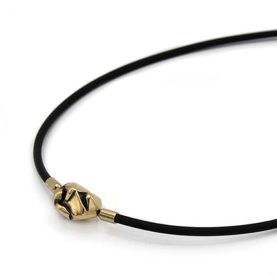 Ketting Rocks Mini Nugget en Rubber Goud