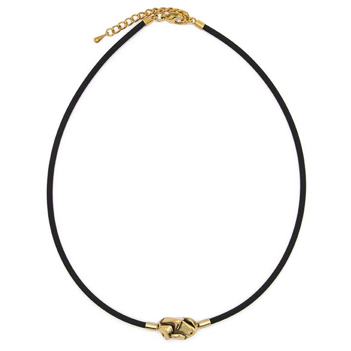 Ketting Rocks Mini Nugget en Rubber Goud
