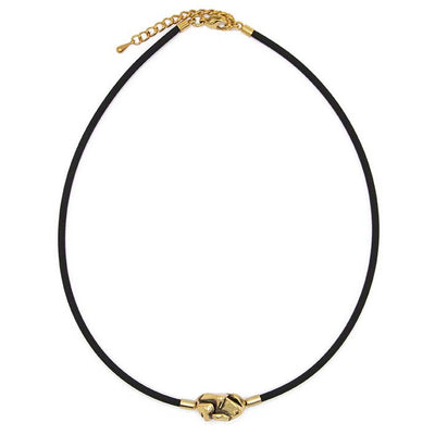 Ketting Rocks Mini Nugget en Rubber Goud