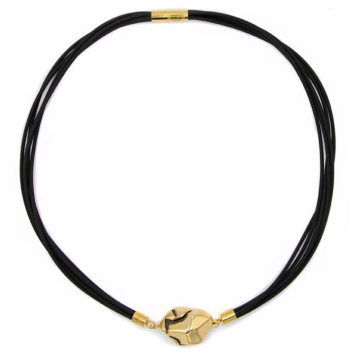 Statement ketting, Rocks, Rubber en Goud Medium