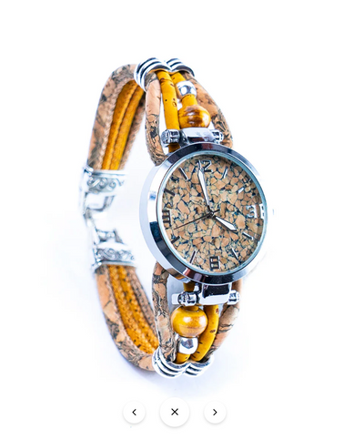Kurk horloge geel